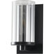 Canada 1 Light 7 inch Black Wall Sconce Wall Light, Black Frame